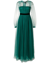 Зеленое вечернее платье из фатина от No.21