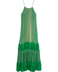 Зеленое вечернее платье с принтом от Stella McCartney