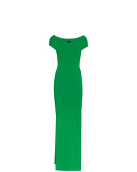 Зеленое вечернее платье с разрезом от SOLACE London