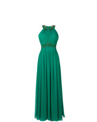 Зеленое вечернее платье с украшением от Marchesa Notte