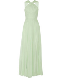 Зеленое вечернее платье со складками от Elie Saab