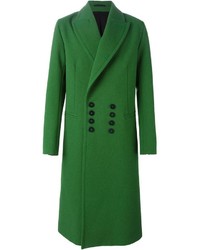 Зеленое длинное пальто от Ann Demeulemeester