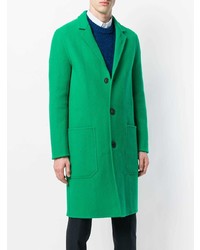 Зеленое длинное пальто от AMI Alexandre Mattiussi