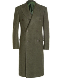 Зеленое длинное пальто от Richard James