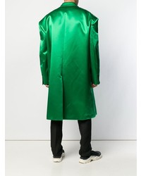 Зеленое длинное пальто от Raf Simons