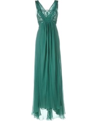 Зеленое кружевное вечернее платье от Alberta Ferretti