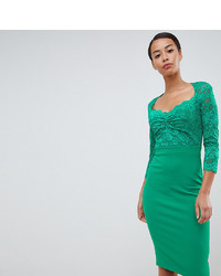 Зеленое кружевное облегающее платье от City Goddess Tall