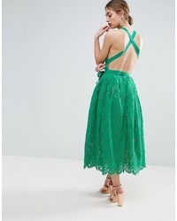 Зеленое кружевное платье-миди от Asos