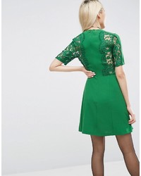 Зеленое кружевное платье прямого кроя от Asos