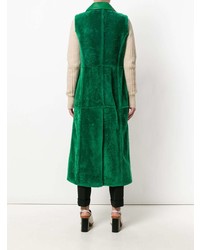 Зеленое пальто без рукавов от Marni