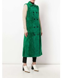 Зеленое пальто без рукавов от Marni