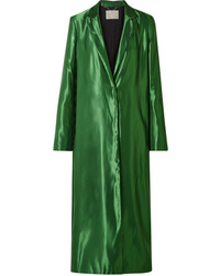 Зеленое пальто дастер