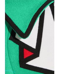 Зеленое пальто-накидка с принтом от Gucci