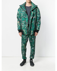 Мужское зеленое пальто с принтом от Y-3