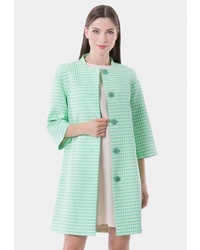 Женское зеленое пальто с узором "гусиные лапки" от Vladi Collection