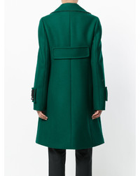 Женское зеленое пальто с украшением от No.21