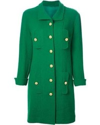 Женское зеленое пальто от Chanel