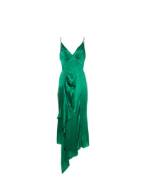 Зеленое платье-комбинация от Olivier Theyskens