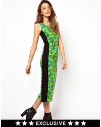 Зеленое платье-макси с принтом от Monki