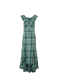 Зеленое платье-макси с принтом от Rosie Assoulin