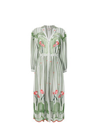 Зеленое платье-миди с вышивкой от Temperley London
