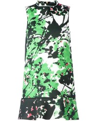 Зеленое платье прямого кроя с принтом от Marni