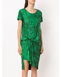 Зеленое платье прямого кроя с принтом от Uma Raquel Davidowicz