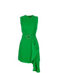 Зеленое платье прямого кроя с рюшами от Calvin Klein 205W39nyc