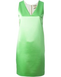 Зеленое платье прямого кроя от Fausto Puglisi