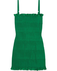 Зеленое платье прямого кроя от Molly Goddard