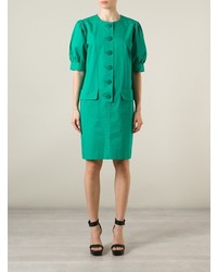 Зеленое платье прямого кроя от Yves Saint Laurent Vintage