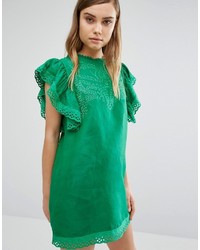 Зеленое платье с вышивкой от Style Mafia