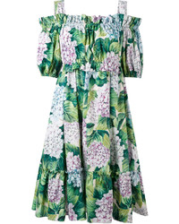 Зеленое платье с принтом от Dolce & Gabbana