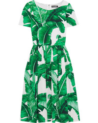Зеленое платье с принтом от Dolce & Gabbana