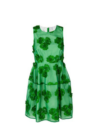 Зеленое платье с пышной юбкой с цветочным принтом от P.A.R.O.S.H.