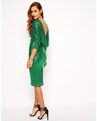 Зеленое платье-футляр с пайетками от Asos