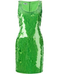 Зеленое платье-футляр с пайетками от Moschino Cheap & Chic