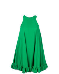 Зеленое свободное платье