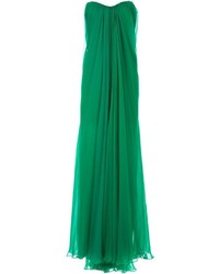 Зеленое шелковое платье от Alexander McQueen