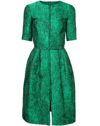 Зеленое шелковое платье от Oscar de la Renta
