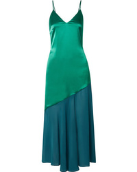 Зеленое шифоновое платье-миди