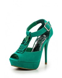Зеленые босоножки на каблуке от Ideal