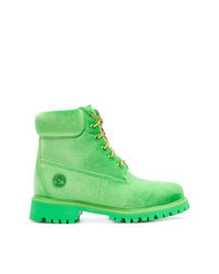 Зеленые ботинки на шнуровке