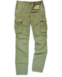 Зеленые брюки карго от Incotex