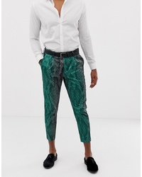 Зеленые брюки чинос с принтом от ASOS DESIGN