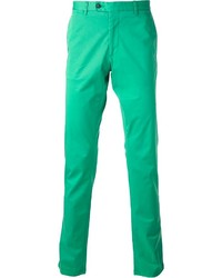 Зеленые брюки чинос от Fay