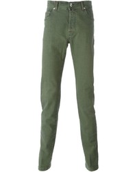 Зеленые брюки чинос от Kiton