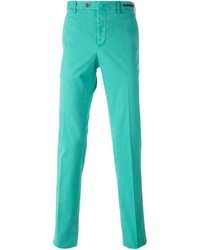 Зеленые брюки чинос от Pt01