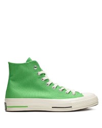 Мужские зеленые высокие кеды из плотной ткани от Converse