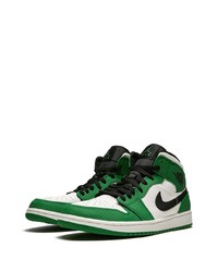 Мужские зеленые высокие кеды от Jordan